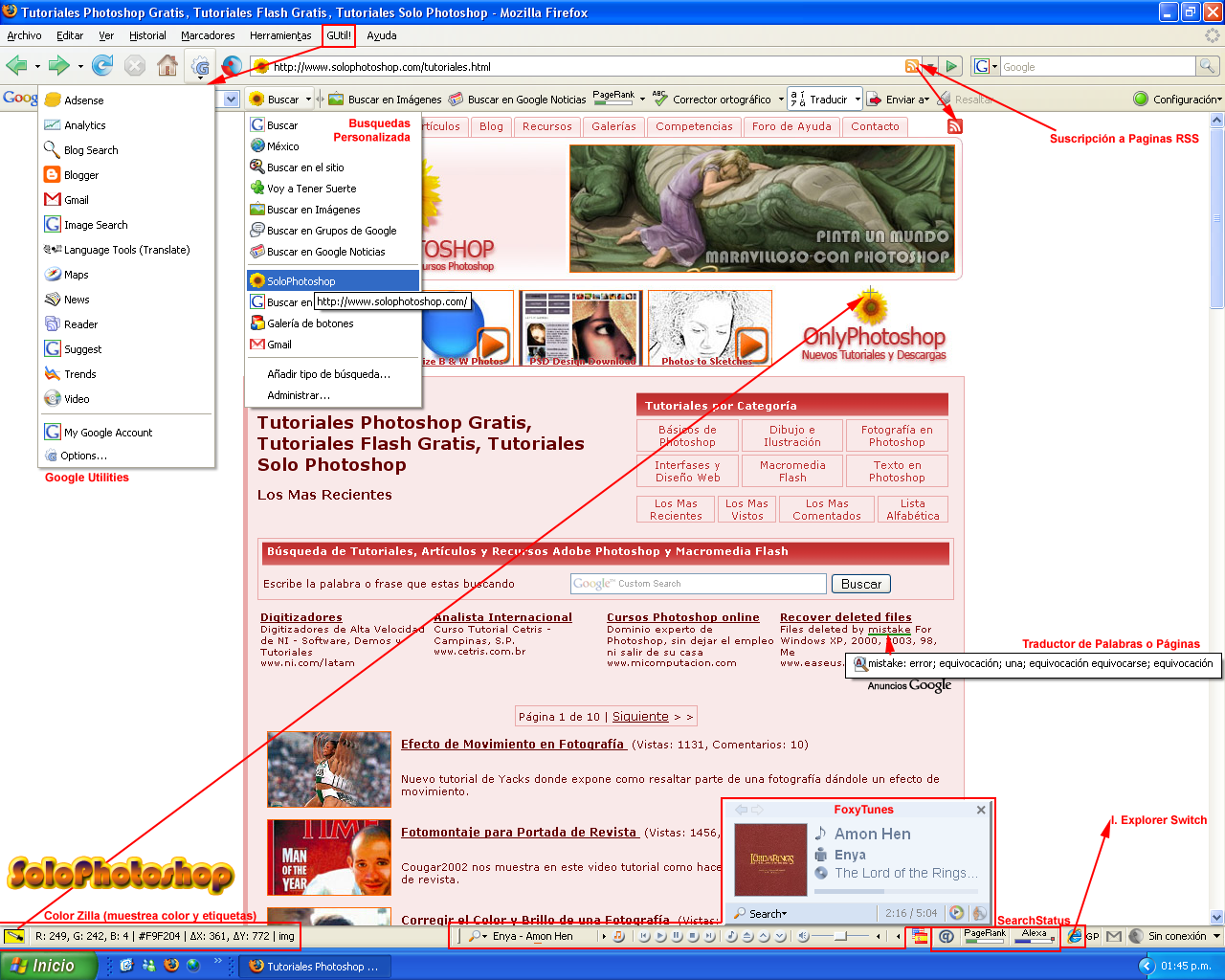As� luce Mi Navegador (Firefox con la barra Google) 