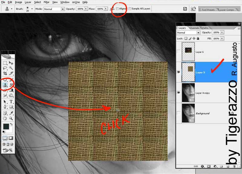 Seleccionamos la textura con Clonar